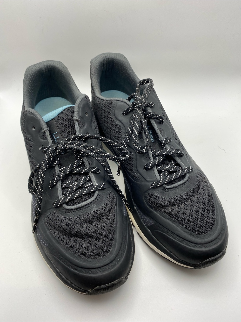 L.L. Bean Women's Athletic Sneakers in Gray with Light Blue Insole